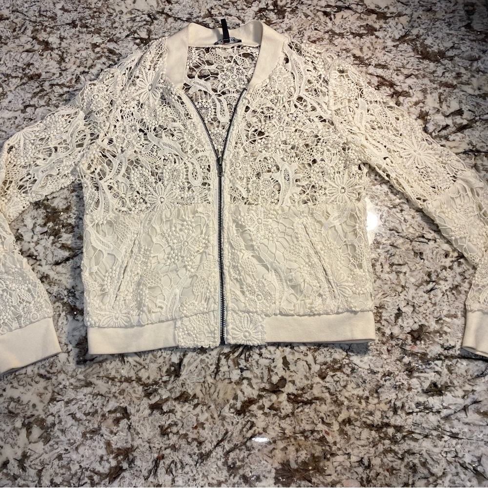 Lace Jacket, Small, Beige, Kind of (brand)